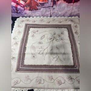 Arhaus Nordic Collection Embroidered sham pillow cover cream Wool Blend 27x17